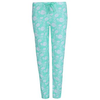 Elegant Emily Women's Floral Polysuede Open Bottom Pajama Pants