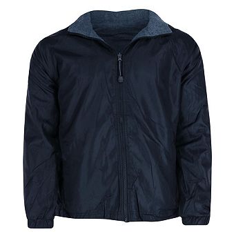 CTM Men's Solid Color Water Resistant Hooded Zip Up Winderbreaker Jacket