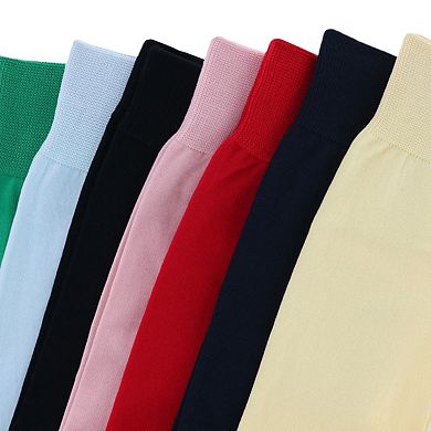 Vannucci Men's Solid FashionColored Soft Mercerized Cotton Dress Sock