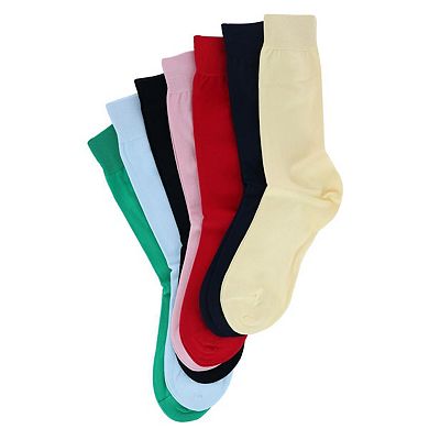 Vannucci Men's Solid FashionColored Soft Mercerized Cotton Dress Sock