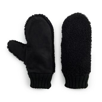 Women's Sonoma Goods For Life® Teddy & Suede Rib Cuffed Mittens
