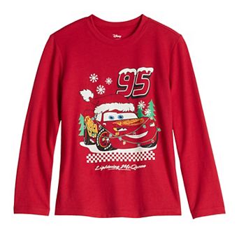 Boys 4-12 Jumping Beans® Disney / Pixar's Cars Lightning McQueen Holiday Long Sleeve Graphic Tee