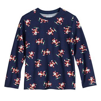 Boys 4-12 Jumping Beans® Santa All-Over Print Long Sleeve Graphic Tee