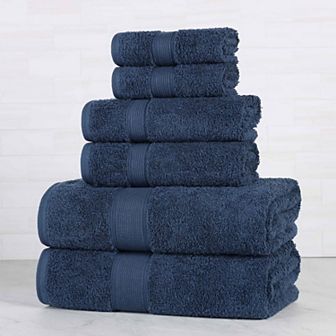 SUPERIOR Oregon Solid Cotton 6 pc Towel Set