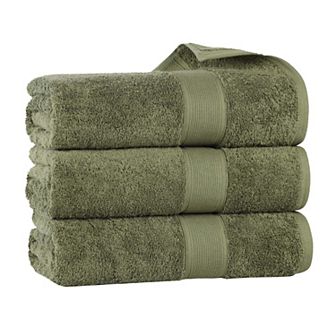 SUPERIOR Oregon Solid Cotton 3 pc Bath Towel Set
