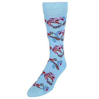 Vannucci Men's Exploded Paisley Mercerized Cotton Fashion Dress Socks