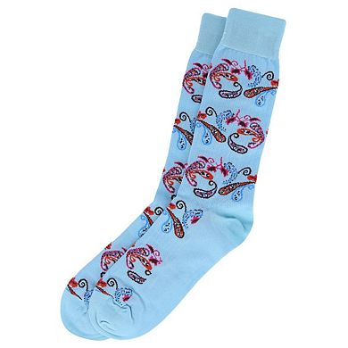 Vannucci Men's Exploded Paisley Mercerized Cotton Fashion Dress Socks