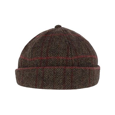 Epoch Hats Company Men's Plaid Retro Rolled Cuff Fisherman Wool Cap