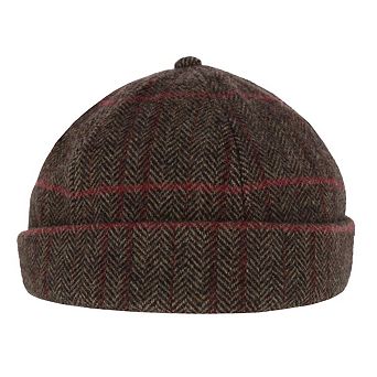 Epoch Hats Company Men's Plaid Retro Rolled Cuff Fisherman Wool Cap