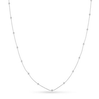 Color Romance 14k Gold 2 mm Bead Station Necklace