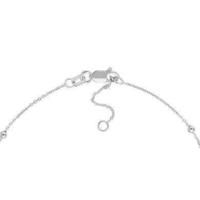 Color Romance 14k Gold 2 mm Beaded Station Necklace