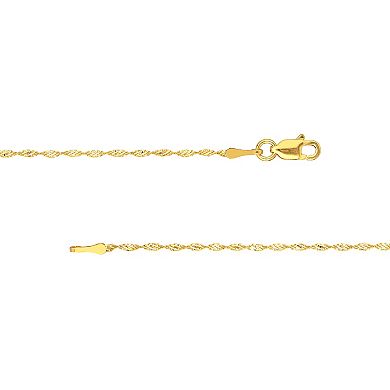 Color Romance 14k Gold Twisted Dorica Chain Necklace