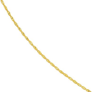 Color Romance 14k Gold Twisted Dorica Chain Necklace