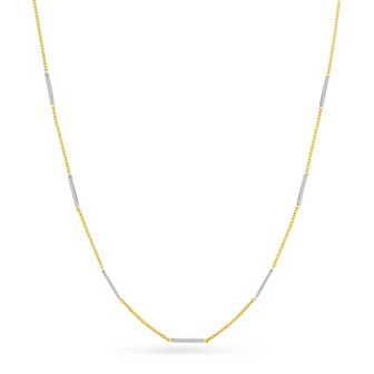 Color Romance Two-Tone 14k Gold 7-Bar Station Necklace