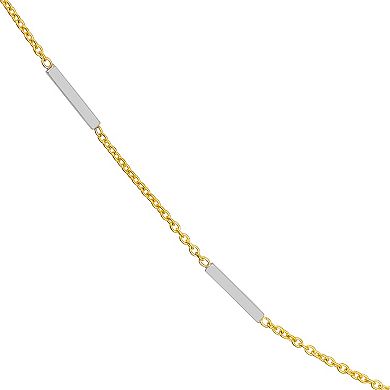 Color Romance Two-Tone 14k Gold 7-Bar Station Necklace