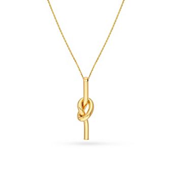 Color Romance 14k Gold Knotted Tube Pendant Necklace