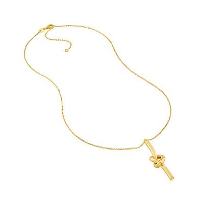Color Romance 14k Gold Knotted Tube Pendant Necklace