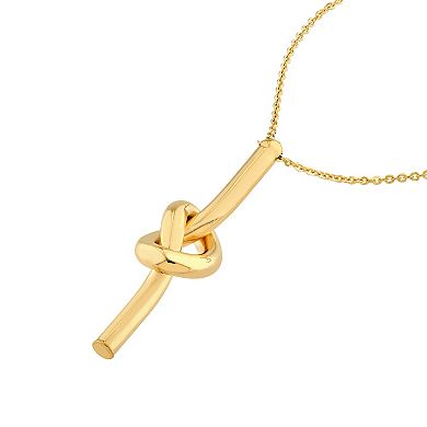 Color Romance 14k Gold Knotted Tube Pendant Necklace