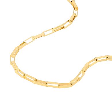 Color Romance 14k Gold Long Link Box Chain Bracelet