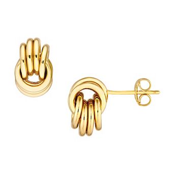 Color Romance 14k Gold Love Knot Stud Earrings
