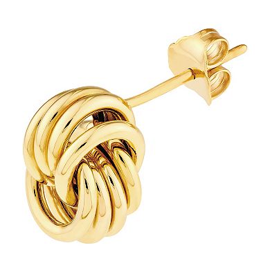 Color Romance 14k Gold Love Knot Stud Earrings