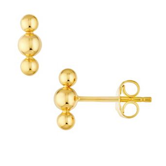 Color Romance 14k Gold Three-Ball Drop Earrings