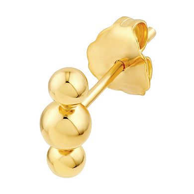 Color Romance 14k Gold Three-Ball Drop Earrings