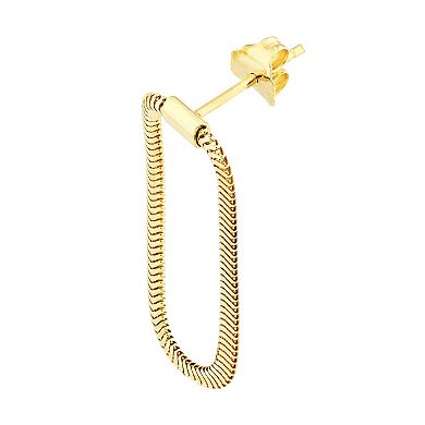 Color Romance 14k Gold Hollow Loop Snake Chain Drop Earrings