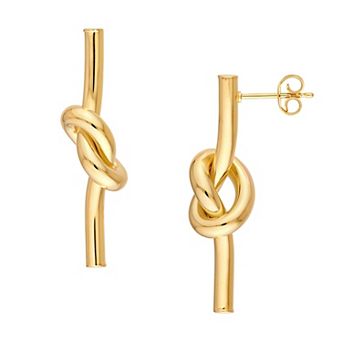 Color Romance 14k Gold Knotted Tube Earrings