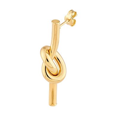 Color Romance 14k Gold Knotted Tube Earrings