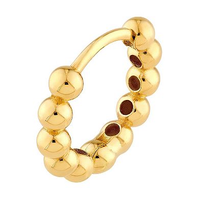Color Romance 14k Gold Bead Hoop Earrings