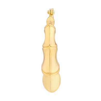 Color Romance 14k Gold Graduated Bamboo Hoop Earrings