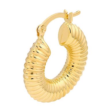 Color Romance 14k Gold Textured Hoop Earrings
