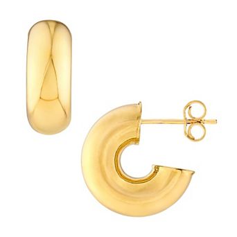 Color Romance 14k Gold 4 mm Polished C-Hoop Earrings