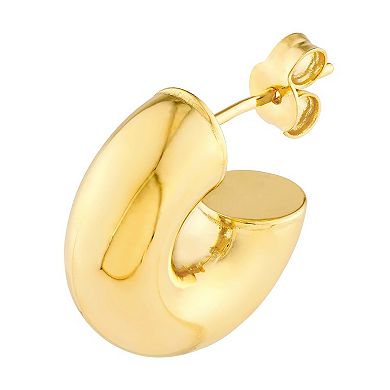 Color Romance 14k Gold 4 mm Polished C-Hoop Earrings