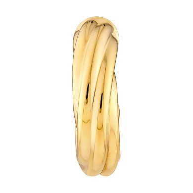 Color Romance 14k Gold 6 mm Twisted C-Hoop Earrings