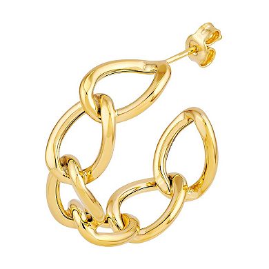 Color Romance 14k Gold Round Links C-Hoop Earrings
