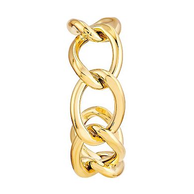 Color Romance 14k Gold Round Links C-Hoop Earrings