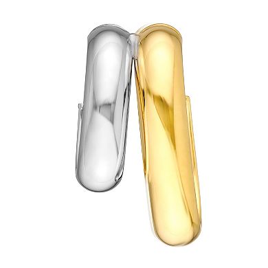 Color Romance Two-Tone 14k Gold Double C-Hoop Earrings