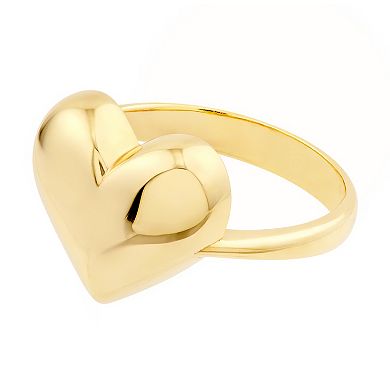 Color Romance 14k Gold 3D Polished Heart Ring
