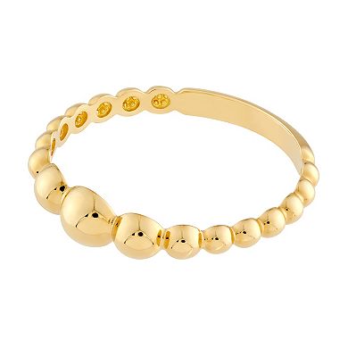 Color Romance 14k Gold Graduated Round Bead Ring