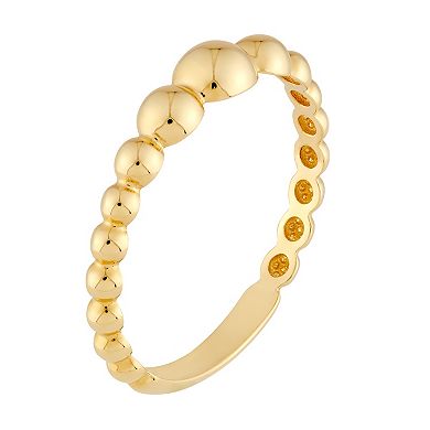 Color Romance 14k Gold Graduated Round Bead Ring