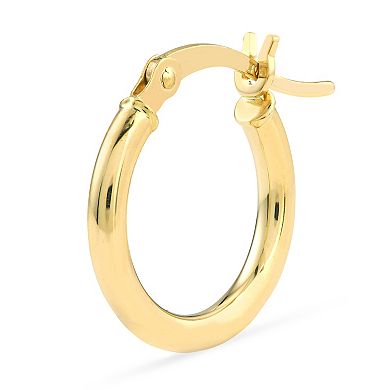 Color Romance 14k Gold Stud, Hoop & Double Hoop Earring Set