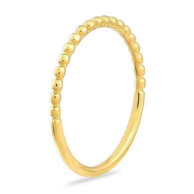 Color Romance 14k Gold Wire, Bead & Diamond Accent Stack Ring Set