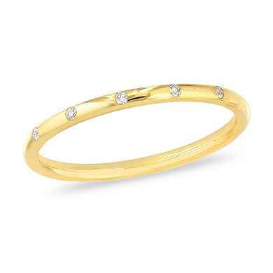 Color Romance 14k Gold Wire, Bead & Diamond Accent Stack Ring Set