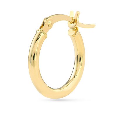 Color Romance 14k Gold Knife Edge, Twist & Tube 3-Pair Hoop Earring Set