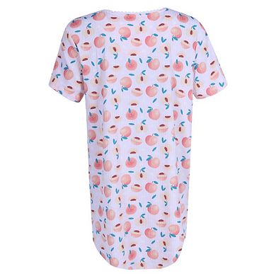 PJ Couture Women's Short Sleeve Ribbed Sleep Shirt