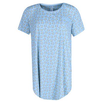 PJ Couture Women's Short Sleeve Ribbed Sleep Shirt