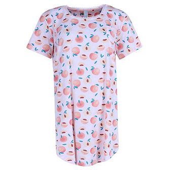 PJ Couture Women's Short Sleeve Ribbed Sleep Shirt