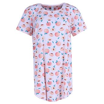 PJ Couture Women's Short Sleeve Ribbed Sleep Shirt